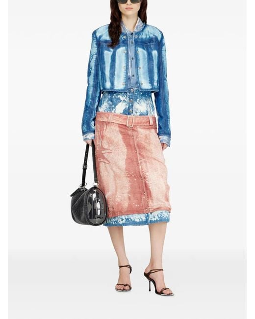 DIESEL Blue Veste Crop En Jean X-Ray Lyocell