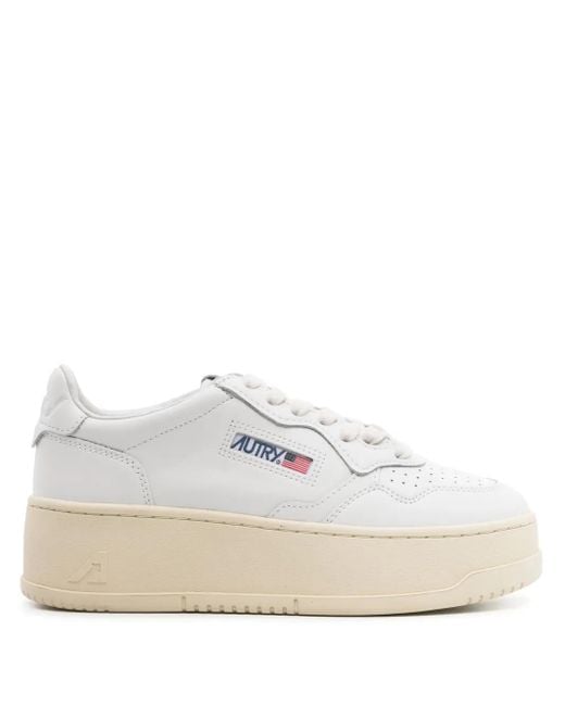 Autry White Plattform Mittelalterliche Sneaker