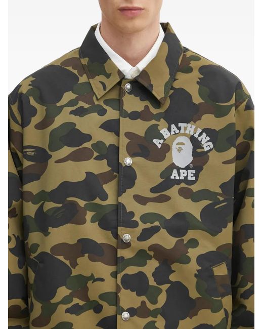 Chaqueta con motivo militar A Bathing Ape de hombre de color Green