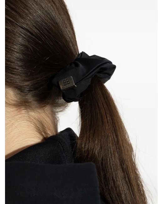 Balenciaga Black Logo-Patch Scrunchie