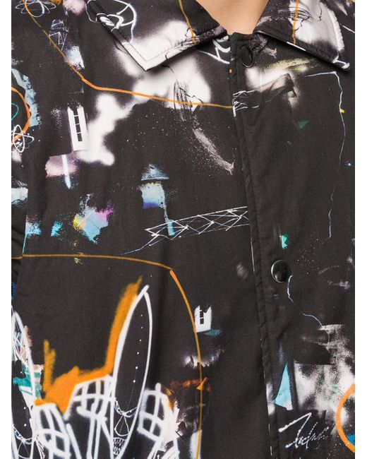 Comme des Garçons Black Abstract Print Shirt Jacket for men