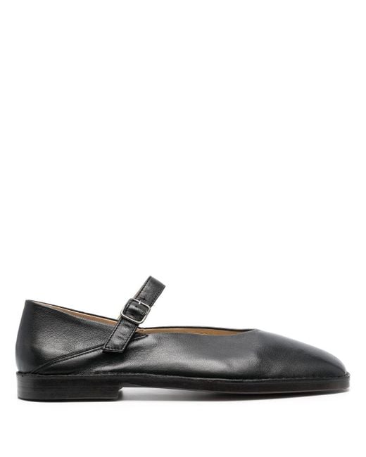 Lemaire Black Mary Jane Leather Ballerina Shoes for men