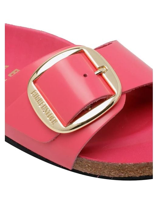 Birkenstock Pink Madrid Big Buckle Flat Sandals