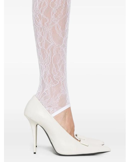 Pantalones con encaje bordado Wardrobe NYC de color White