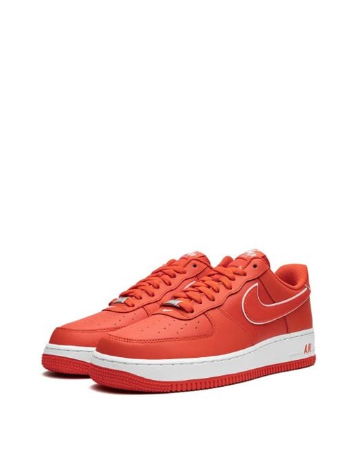 Nike White And Picante Red Air Force 1 '07 Sneakers Men