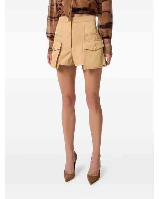 Elisabetta Franchi Natural Cargo-Pocket Shorts