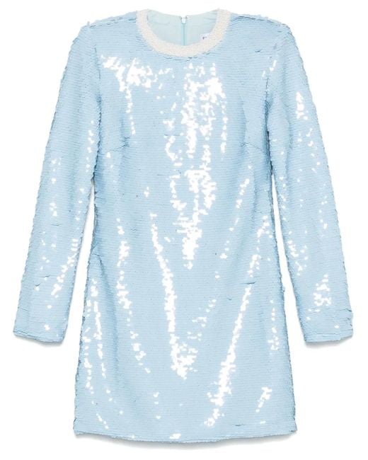 Self-Portrait Blue Sequin Mini Dress