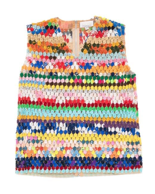 Canotta Con Paillettes di Ashish in Gray
