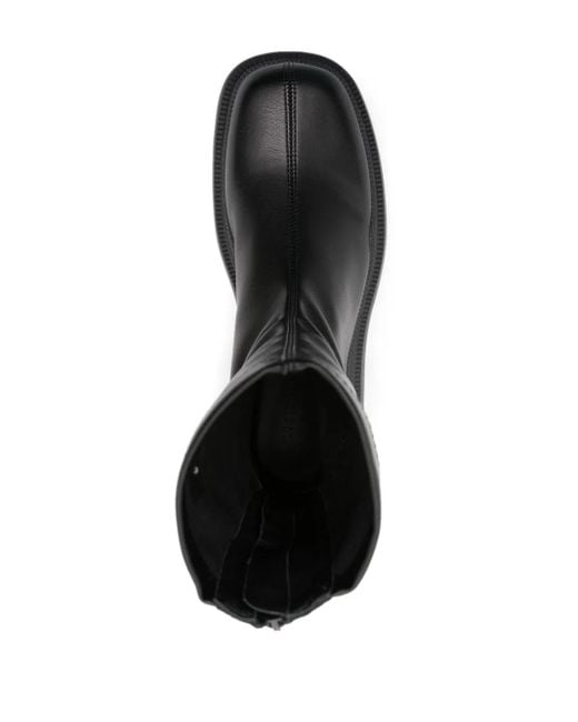 Vic Matié Black Saudi Embossed-Logo Ankle Boots