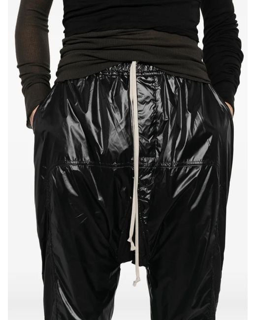 Rick Owens Black Prisoner Drawstring Trousers for men