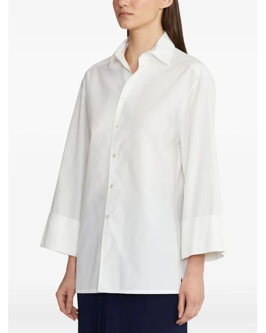 Ralph Lauren White Cuffed-Sleeves Shirt