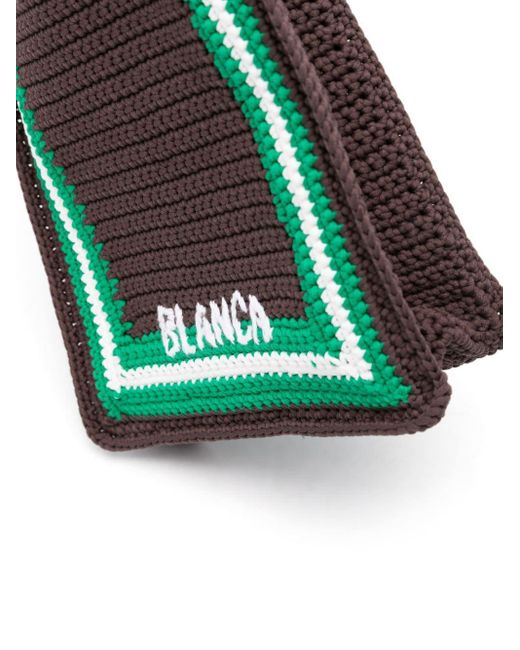 Casablancabrand Green Logo-embroidered Crochet Tote Bag
