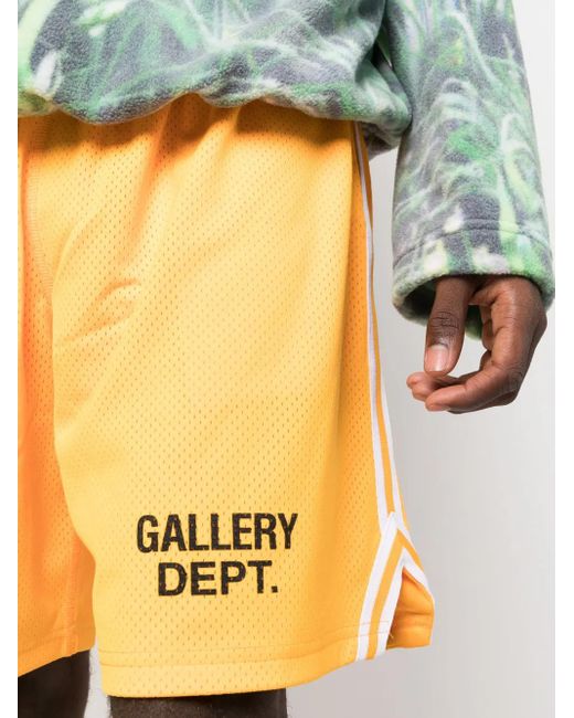 GALLERY DEPT. Yellow Short De Sport À Logo Imprimé for men