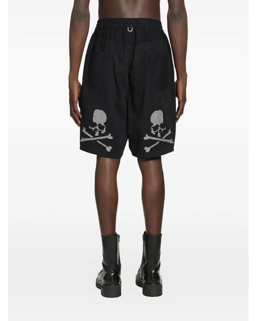 MASTERMIND WORLD Black Drawstring Shorts for men