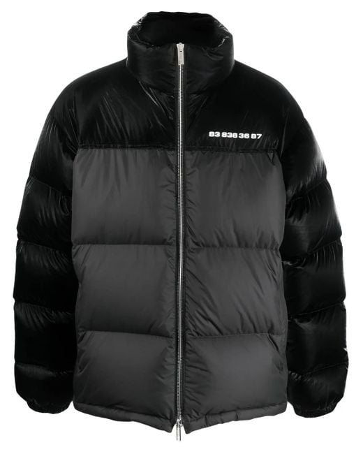 VTMNTS Black Two-Tone Feather-Down Jacket for men