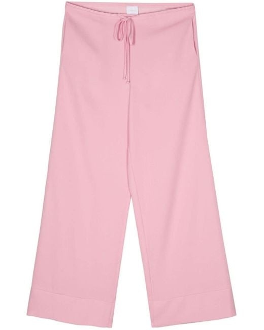 Pantalon palazzo à lien de resserrage ..,merci en coloris Pink