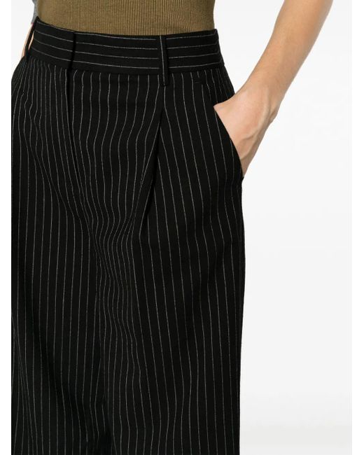 MICHAEL Michael Kors Black Pinstripe-Pattern Palazzo Pants