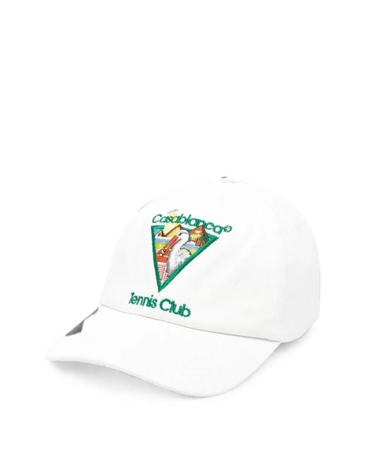 Casablanca White Pyramid Abduction Tennis Cap for men