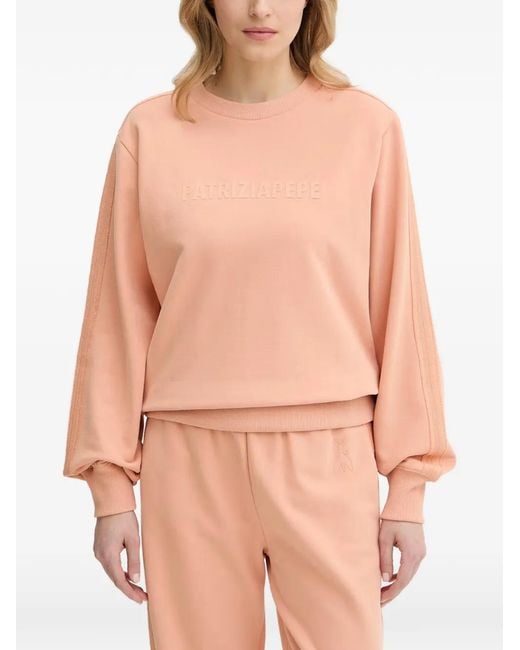 Patrizia Pepe Pink Crew-Neck Sweatshirt