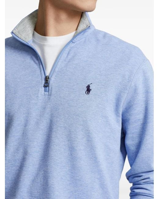 Polo Ralph Lauren Blue Polo Pony Half-Zip Jumper for men