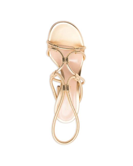 Gianvito Rossi Natural Open-Toe Heeled Sandals