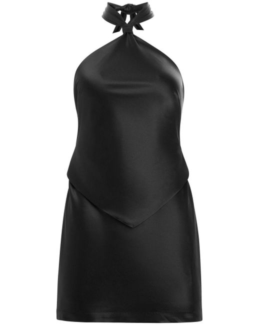 retroféte Harlie Mini-jurk Met Halternek in het Black