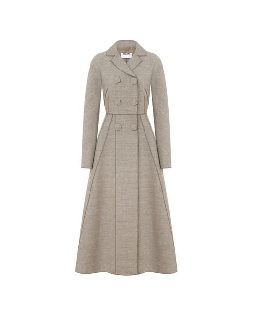 Moschino Gray Double-Breasted Coat