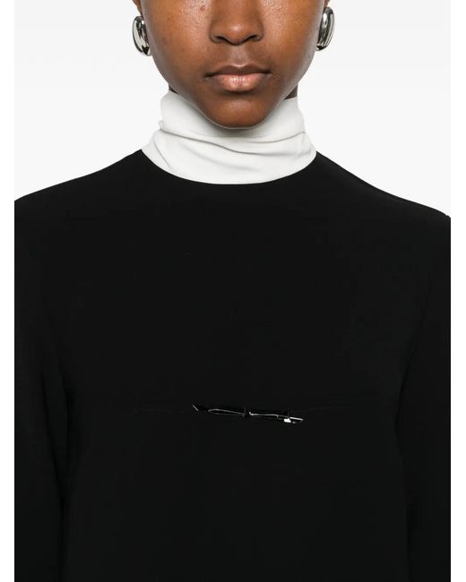 N°21 Black Scarf-Detail Two-Tone Minidress