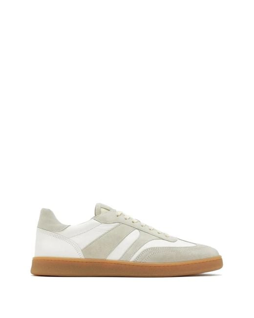 Collegium White Stripe Panelled Sneakers for men