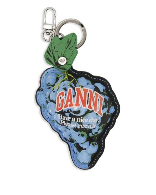 Portachiavi Con Logo di Ganni in Blue
