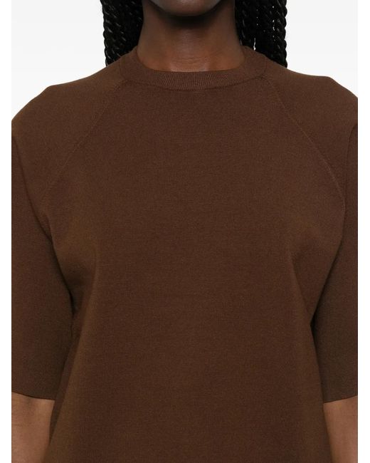 Max Mara Brown Velo Raglan-Sleeve Knitted Sweater