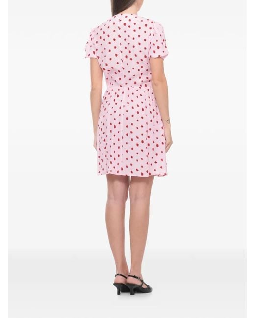 Mar De Margaritas Pink Atena Floral-Print Tie-Front Mini Dress