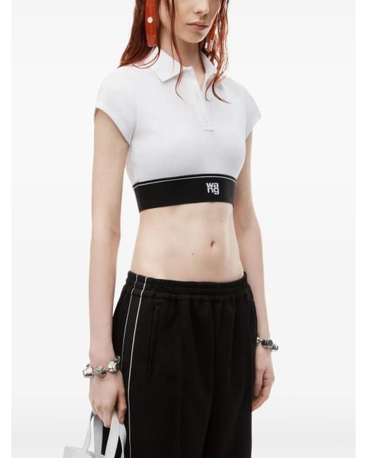 Alexander Wang White 'Cheerleader Top' Polo Shirt