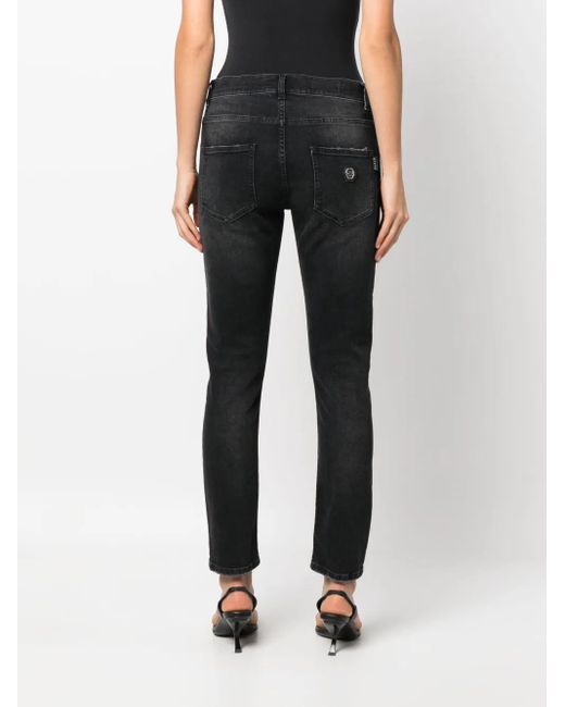 Philipp Plein Jeans Met Stonewashed-Effect in het Black