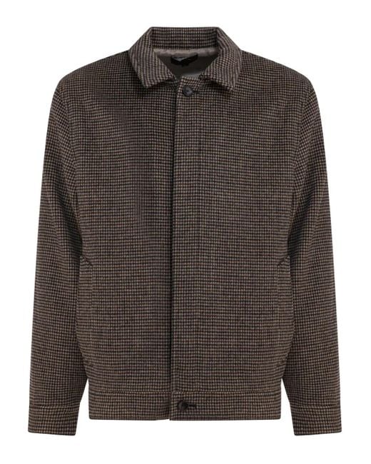 Vince Gray Checked Bomber Jacket for men