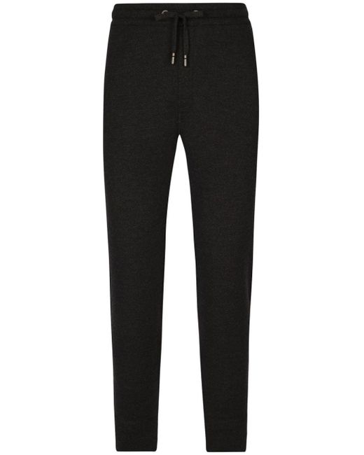 Dolce & Gabbana Black Knitted Track Pants for men