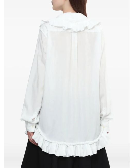 Comme des Garçons White Ruffled Collar Shirt