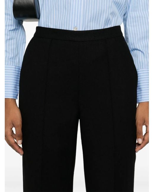 Vince Black Brushed Mid-Rise Trousers