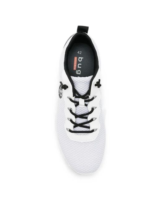 Bugatti White Logo-Embroidered Mesh Sneakers for men