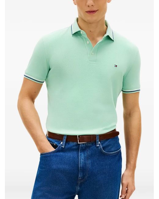Tommy Hilfiger Green Short-Sleeve Collared Polo Shirt for men