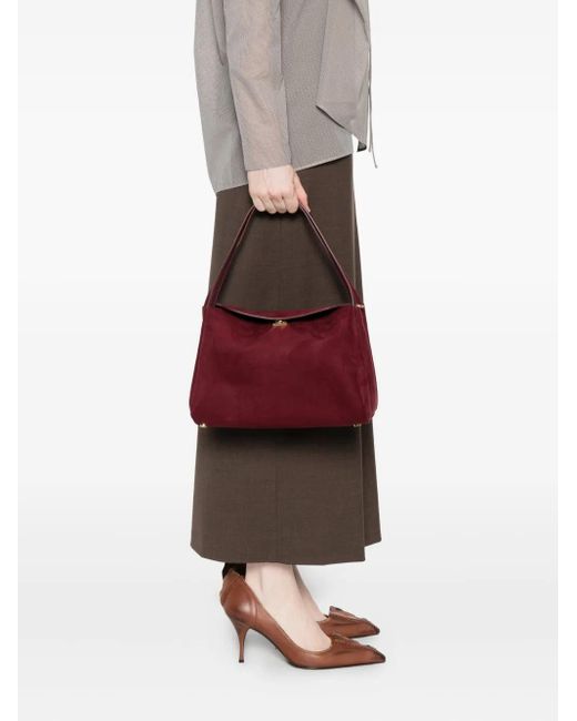 THEMOIRÈ Red Flap-Detail Shoulder Bag