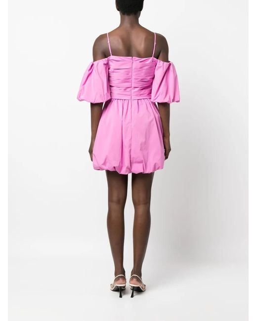 Jonathan Simkhai Pink Sanam Puff-Sleeve Mini Dress