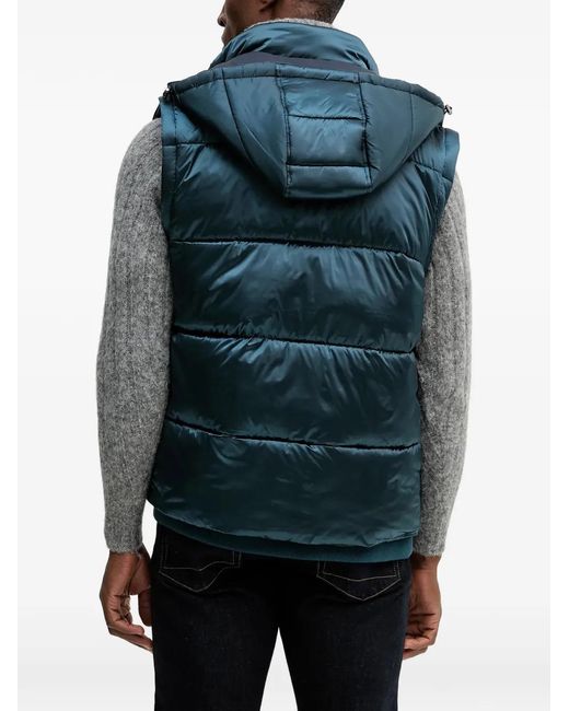 Guess Blue Hooded Padded Jacket for men
