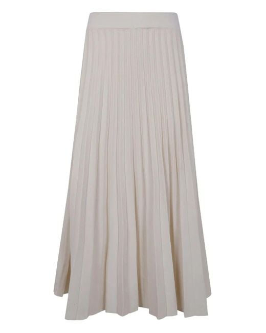 Blugirl Blumarine Gray Pleated Midi Skirt