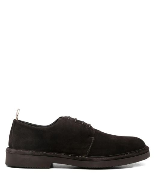 STURLINI FIRENZE Black Suede Lace-Up Derby Shoes for men