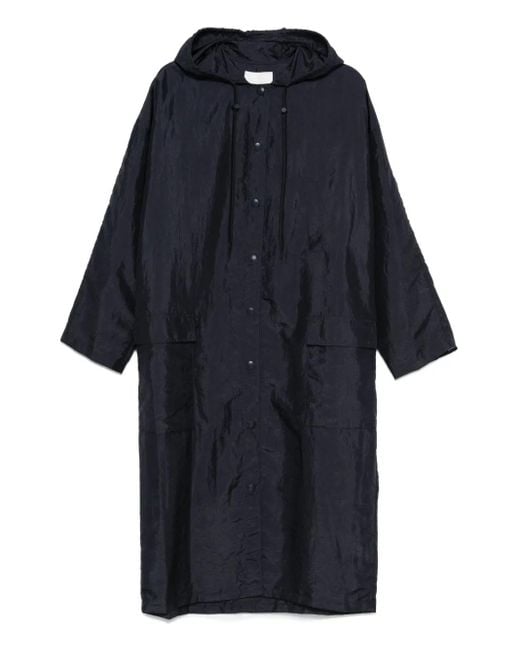Tibi Blue Hooded Button Coat