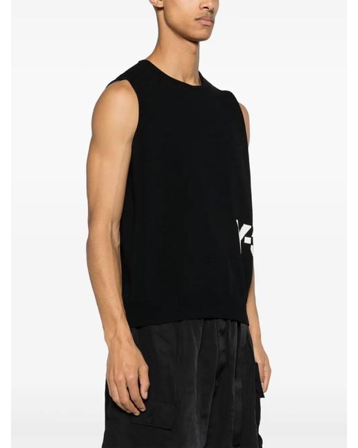 Y-3 Black X Adidas Logo-Intarsia Vest