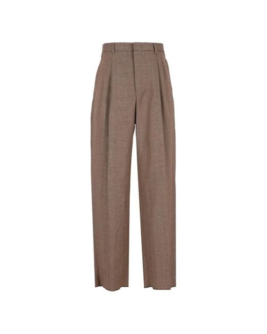 Emporio Armani Brown Herringbone Trousers for men