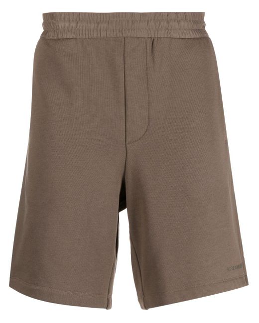 Emporio Armani Brown Cotton Jersey Bermuda Shorts