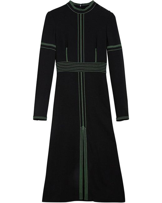 Burberry Black Kleid mit Kontrastnaht